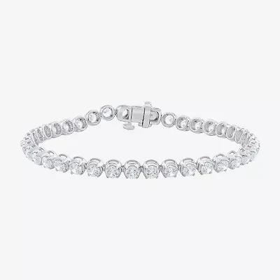 (F / Vs2) Womens 5 CT. T.W. Lab Grown White Diamond 10K Gold 7.25 Inch Tennis Bracelet