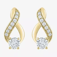 (F / Vs2) Womens 1 CT. T.W. Lab Grown White Diamond 10K Gold Drop Earrings