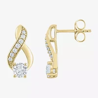 (F / Vs2) Womens 1 CT. T.W. Lab Grown White Diamond 10K Gold Drop Earrings