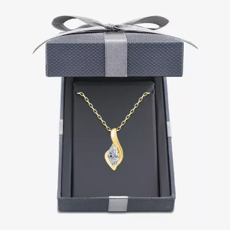 ( F/SI1 ) 3/8 CT. T.W. Lab-Grown Diamond 14K Gold Over Silver 18 Inch Marquise Pendant Necklace