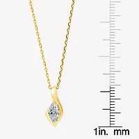 ( F/SI1 ) 3/8 CT. T.W. Lab-Grown Diamond 14K Gold Over Silver 18 Inch Marquise Pendant Necklace