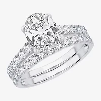 (H-I / SI1-SI2) Signature By Modern Bride Womens 2 1/2 CT. TW. Lab Grown White Diamond 14K Gold Oval Bridal Set