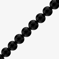 Mens Cubic Zirconia Stainless Steel Beaded Bracelet
