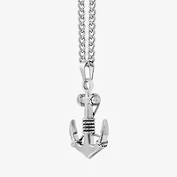 Mens Stainless Steel 24 Inch Pendant Necklace