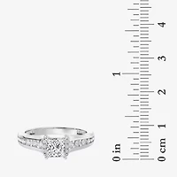 (F / Vs2) Womens 2 1/2 CT. T.W. Lab Grown White Diamond 10K Gold Side Stone Engagement Ring