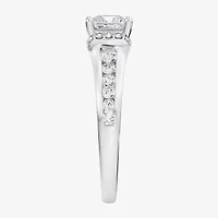 (F / Vs2) Womens 2 1/2 CT. T.W. Lab Grown White Diamond 10K Gold Side Stone Engagement Ring