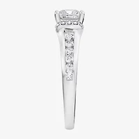 (F / Vs2) Womens 1 1/2 CT. T.W. Lab Grown White Diamond 10K Gold Side Stone Engagement Ring