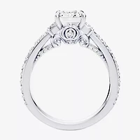 Enchanted Disney Fine Jewelry Cinderella (F / Si1) Womens 2 5/8 Ct. T.W. Lab Grown White Diamond 10K Gold Princess Side Stone Engagement Ring