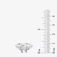 Enchanted Disney Fine Jewelry Ariel (F / Si1) Womens 3 1/3 Ct. T.W. Lab Grown White Diamond 10K Gold Rectangular Princess The Little Mermaid Side Stone Engagement Ring