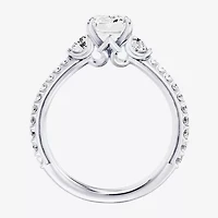 Enchanted Disney Fine Jewelry Aurora (F / Si1) Womens 2 1/5 CT. T.W. Lab Grown White Diamond 10K Gold Princess Sleeping Beauty Side Stone Engagement Ring