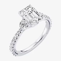 Enchanted Disney Fine Jewelry Aurora (F / Si1) Womens 2 1/5 CT. T.W. Lab Grown White Diamond 10K Gold Princess Sleeping Beauty Side Stone Engagement Ring