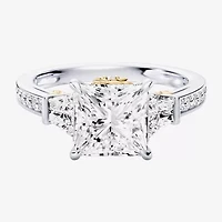 Enchanted Disney Fine Jewelry Belle (F / Si1) Womens 2 5/8 Ct. T.W. Lab Grown White Diamond 10K Gold Beauty and the Beast Princess Side Stone Engagement Ring