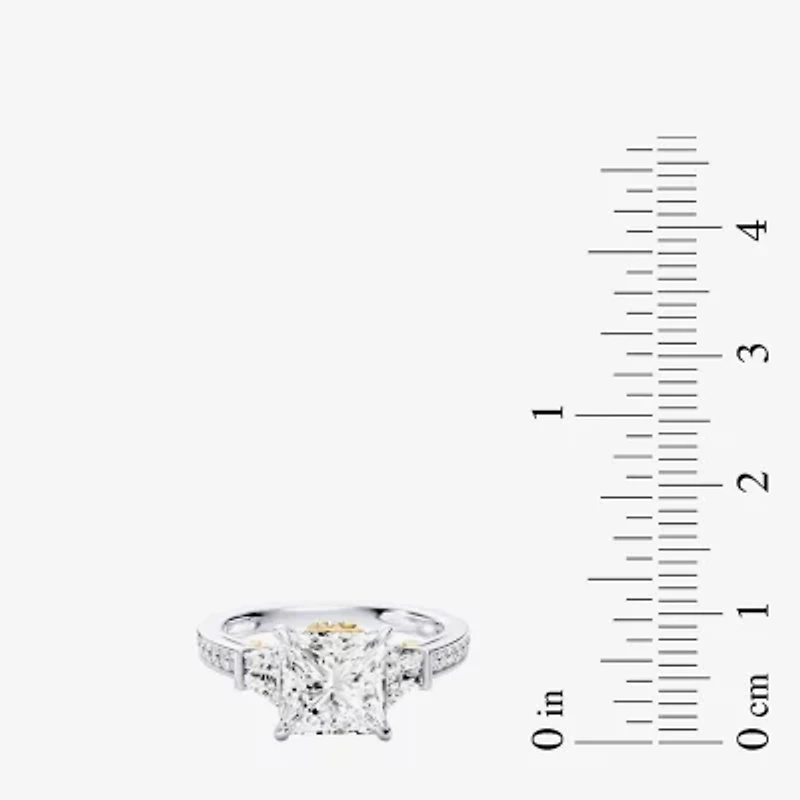 Enchanted Disney Fine Jewelry Belle (F / Si1) Womens 2 5/8 Ct. T.W. Lab Grown White Diamond 10K Gold Beauty and the Beast Princess Side Stone Engagement Ring