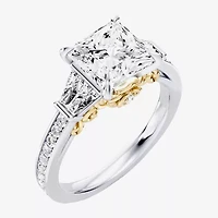 Enchanted Disney Fine Jewelry Belle (F / Si1) Womens 2 5/8 Ct. T.W. Lab Grown White Diamond 10K Gold Beauty and the Beast Princess Side Stone Engagement Ring