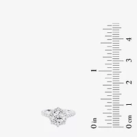 Enchanted Disney Fine Jewelry Ariel (F / Si1) Womens 2 1/3 CT. T.W. Lab Grown White Diamond 10K Gold Princess The Little Mermaid Side Stone Halo Engagement Ring