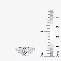 Enchanted Disney Fine Jewelry Ariel (F / Si1) Womens 3 3/8 Ct. T.W. Lab Grown White Diamond 10K Gold Princess The Little Mermaid Side Stone Engagement Ring
