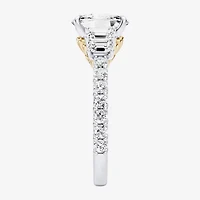 Enchanted Disney Fine Jewelry Ariel (F / Si1) Womens 3 3/8 Ct. T.W. Lab Grown White Diamond 10K Gold Princess The Little Mermaid Side Stone Engagement Ring