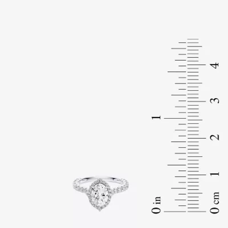 Enchanted Disney Fine Jewelry Cinderella (F / Si1) Womens 2 1/2 CT. T.W. Lab Grown White Diamond 10K Gold Princess Side Stone Halo Engagement Ring