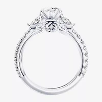 Enchanted Disney Fine Jewelry Belle (F / Si1) Womens 2 1/3 CT. T.W. Lab Grown White Diamond 10K Gold Marquise Beauty and the Beast Princess Side Stone Engagement Ring
