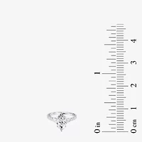 Enchanted Disney Fine Jewelry Belle (F / Si1) Womens 2 1/3 CT. T.W. Lab Grown White Diamond 10K Gold Marquise Beauty and the Beast Princess Side Stone Engagement Ring