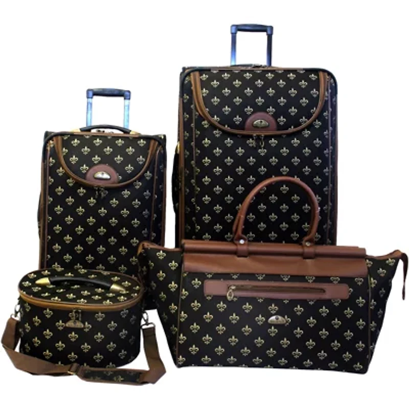 American Flyer Fleur-de-lis 4-pc. Expandable Upright Softside Luggage Set