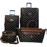 American Flyer Fleur-de-lis 4-pc. Expandable Upright Softside Luggage Set