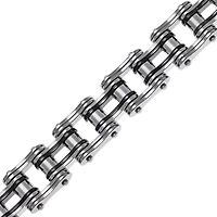 Mens Stainless Steel & Black IP Motorcycle Bracelet