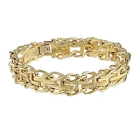 Mens Diamond-Accent Stainless Steel Railroad Cross Bracelet