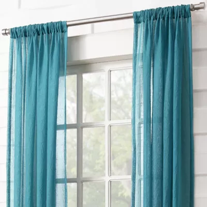 Lichtenberg Lola Rod Pocket Sheer Single Curtain Panel