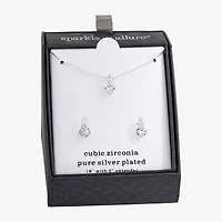 Sparkle Allure Womens 4 1/2 CT. T.W. Cubic Zirconia Pure Silver Over Brass 2-pc. Jewelry Set