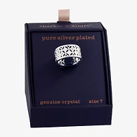 Sparkle Allure Womens 11M Crystal Pure Silver Over Brass Hypoallergenic Band