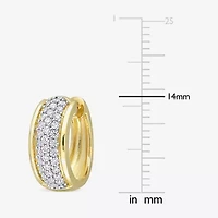 Womens 1/2 CT. T.W. Lab Created White Moissanite 18K Gold Over Silver 14mm Hoop Earrings