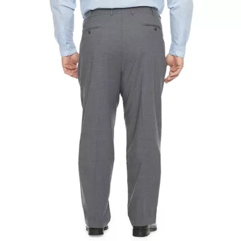 Stafford Super Wool Blend Mens Big and Tall Stretch Fabric Classic Fit Pleated Front Suit Pant