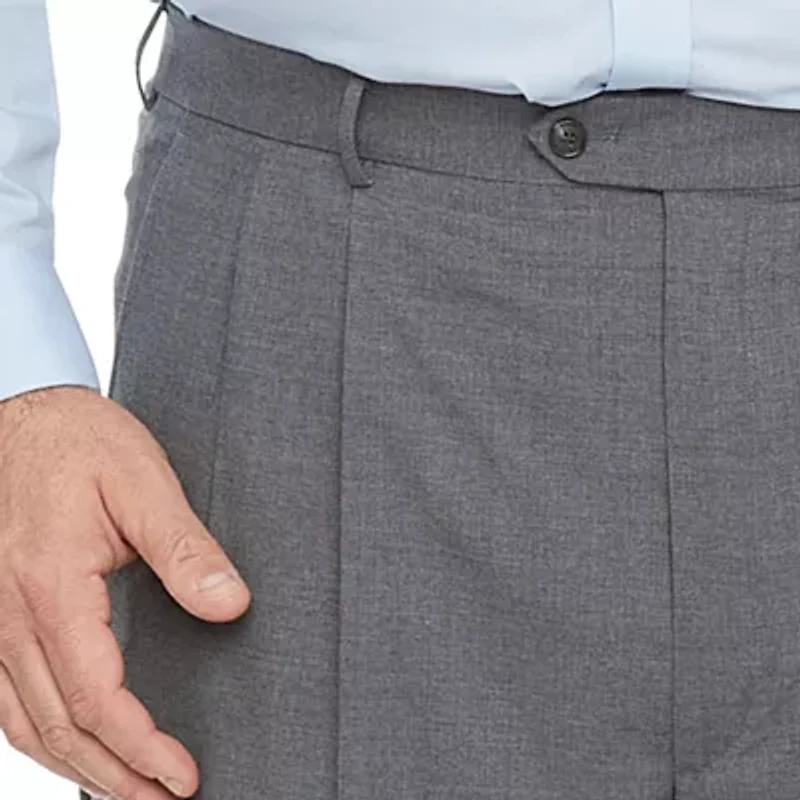 Stafford Super Wool Blend Mens Big and Tall Stretch Fabric Classic Fit Pleated Front Suit Pant