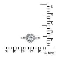 Diamonart Womens 1 7/8 CT. T.W. Cubic Zirconia Sterling Silver Heart Engagement Ring