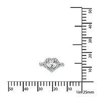 Womens 2 CT. T.W. Cubic Zirconia Sterling Silver Heart Engagement Ring