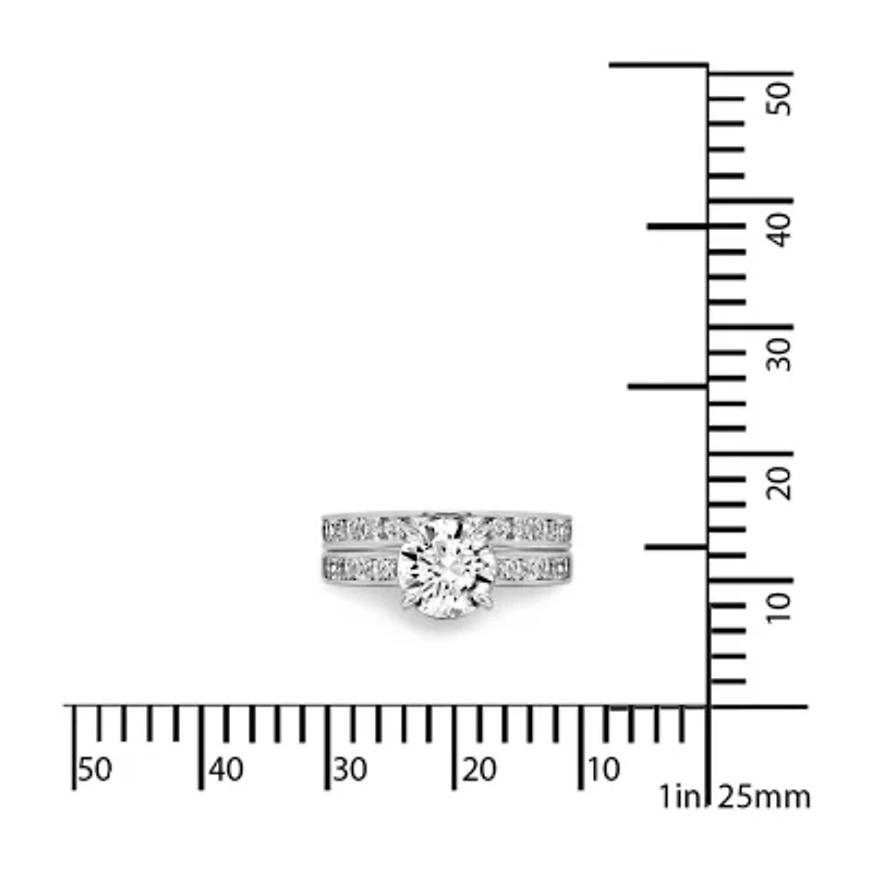 Womens 3 1/4 CT. T.W. Cubic Zirconia Sterling Silver Round Bridal Set
