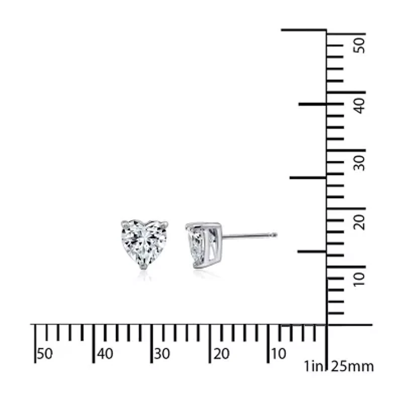 DiamonArt® White Cubic Zirconia Sterling Silver 16.6mm Heart Stud Earrings