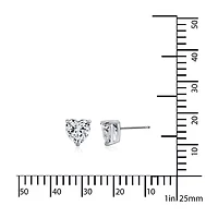 DiamonArt® White Cubic Zirconia Sterling Silver 16.6mm Heart Stud Earrings