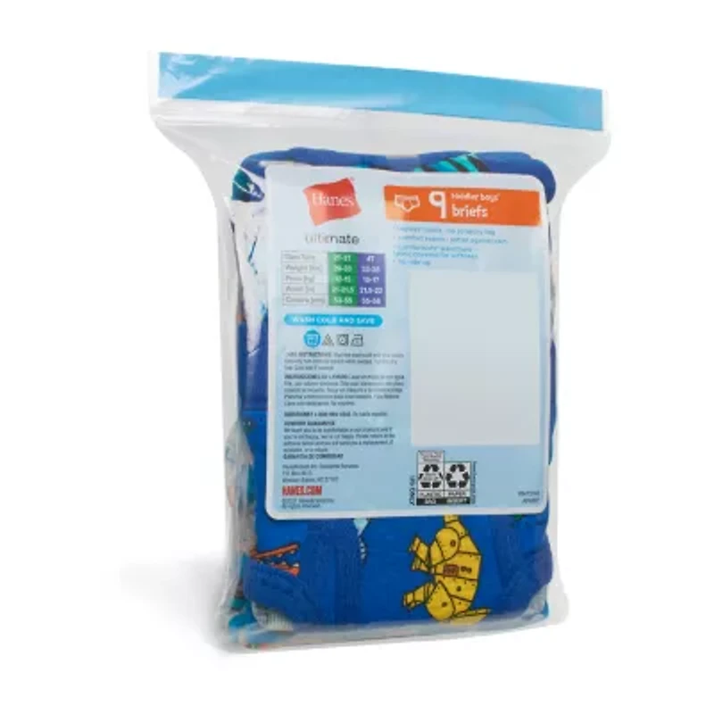 Hanes Toddler Boys 9 Pack Briefs Tubpp9