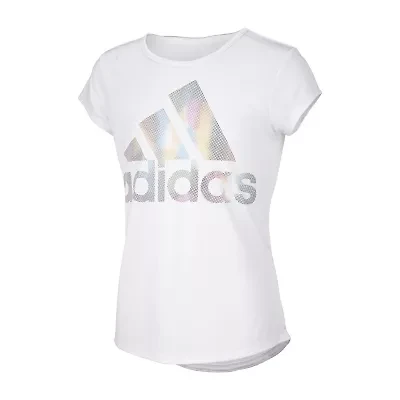 adidas Big Kid Girls Round Neck Short Sleeve Classic Fit Graphic T-Shirt