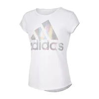 adidas Big Kid Girls Round Neck Short Sleeve Classic Fit Graphic T-Shirt