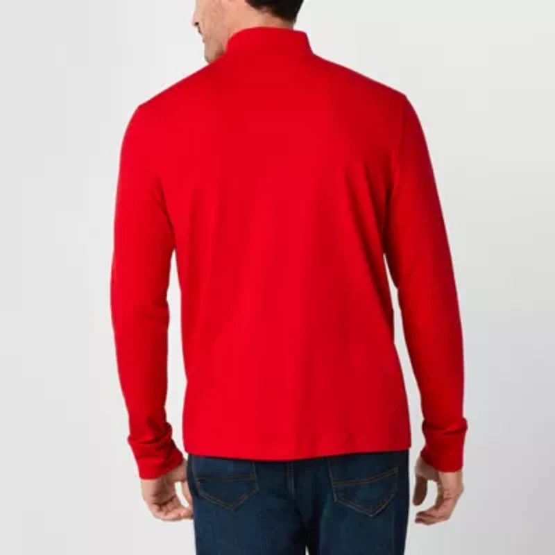 St. John's Bay Interlock Mens Long Sleeve Mock Neck Top