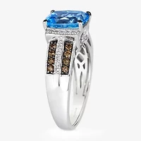 Le Vian® Grand Sample Sale™ Ring featuring 2 1/4 CT. Blue Topaz 1/5 CT. Chocolate Diamonds® 1/6 CT. Nude Diamonds™ set in 14K Vanilla Gold®