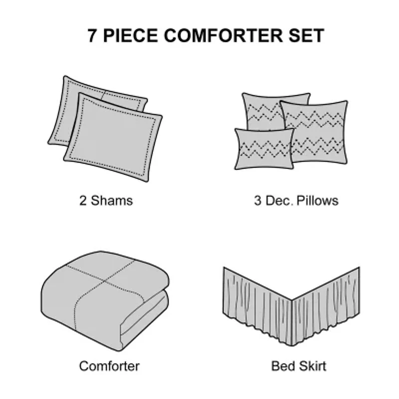 Stratford Park Amina 7-pc. Geometric Midweight Comforter Set