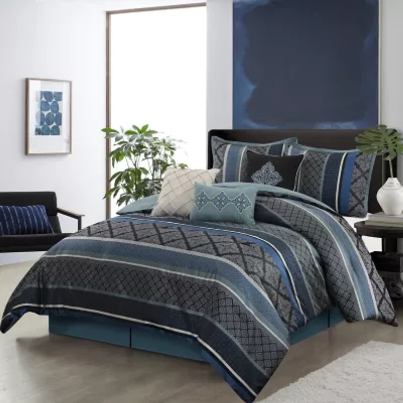 Stratford Park Amina 7-pc. Geometric Midweight Comforter Set