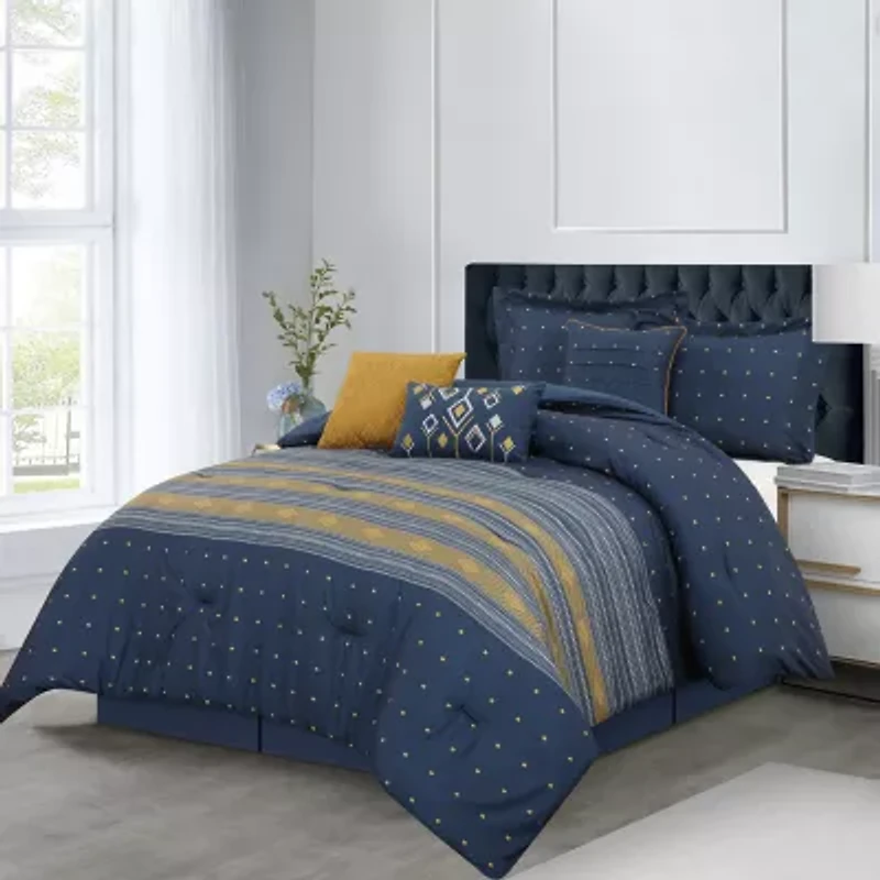Stratford Park Conrad 7-pc. Geometric Midweight Comforter Set