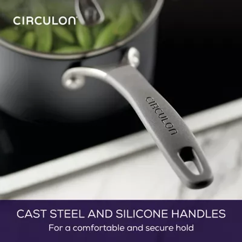 Circulon A1 Series with ScratchDefense 2-qt. Nonstick Straining Sauce Pan with Lid