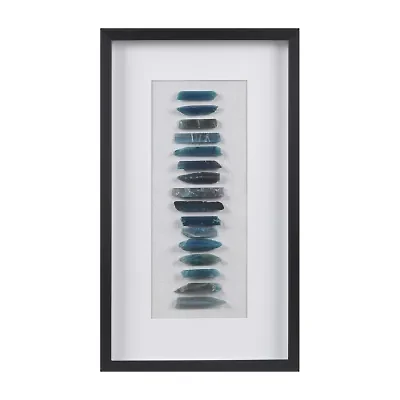 INK+IVY Cerulean Stones Agate Framed Shadow Box Art