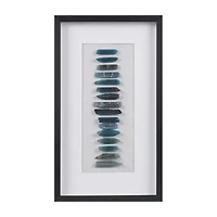 INK+IVY Cerulean Stones Agate Framed Shadow Box Art